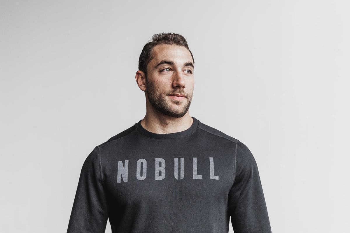 Nobull Crew Men's Sweatshirts Black | Australia (YS0924)